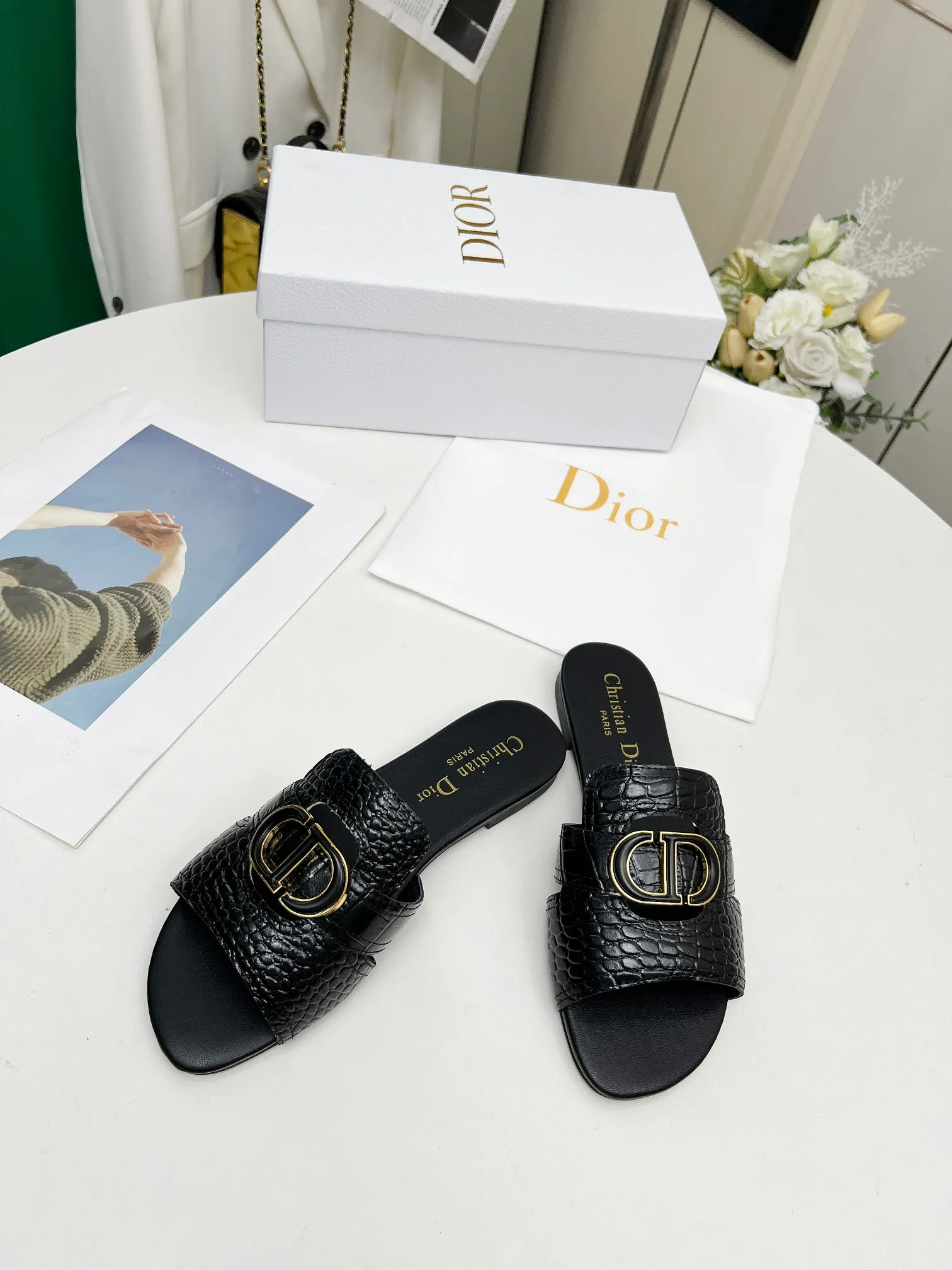 👟👟Ex-factory price 360👟👟 Genuine leather base +30 Dior spring and summer new model 6 colors optional code size 35-42
